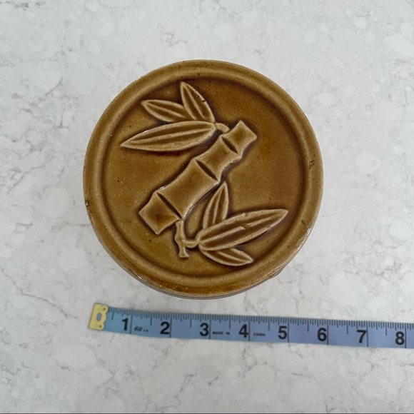 Vintage Glazed Ceramic Tea Canister Panda Bear & Bamboo Design Sheila Fournier - Picture 8 of 10